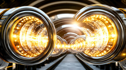 Golden Rings 3D Illustration