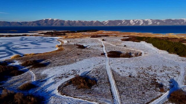 Lake Sevan in the mountains, Armenia