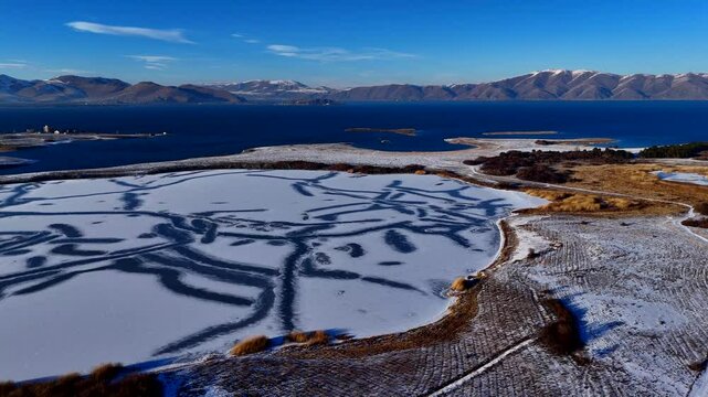 Lake Sevan in the mountains, Armenia