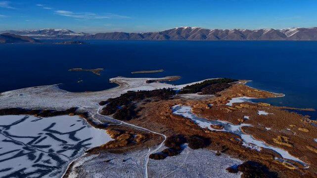 Lake Sevan in the mountains, Armenia