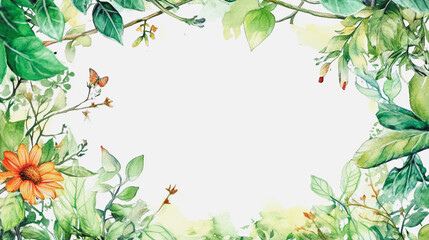 Naklejka premium Elegant wedding invitation card background vector. Minimal hand painted watercolor botanical flowers texture template background. Design for wedding,vip cover, poster, rsvp moderncard.,Valentine's Day