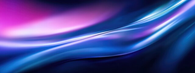 Abstract energy waves, flowing light streams, cosmic art, neon blue and purple colors, glowing ethereal ribbons, dark space background, digital art, vibrant luminescence, futuristic design, smooth cur