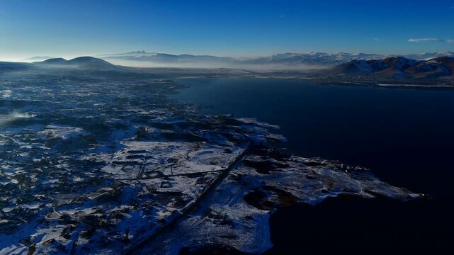 Lake Sevan in the mountains, Armenia