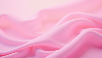 Fototapeta premium Soft flowing pink fabric with gentle folds, forming a luxurious, delicate backdrop, ideal for spring, Valentine's Day, wedding, cosmetic and feminine themes