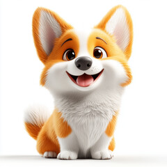 Obraz premium Happy Corgi Puppy With a Big Smile and Bright Eyes