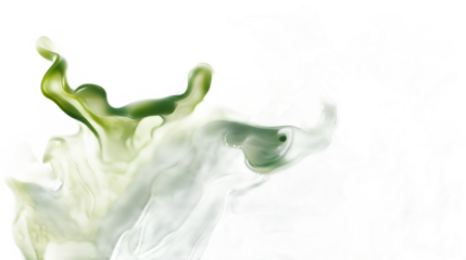 Green Abstract Swirl of Fluid Motion with Smooth Organic Shapes