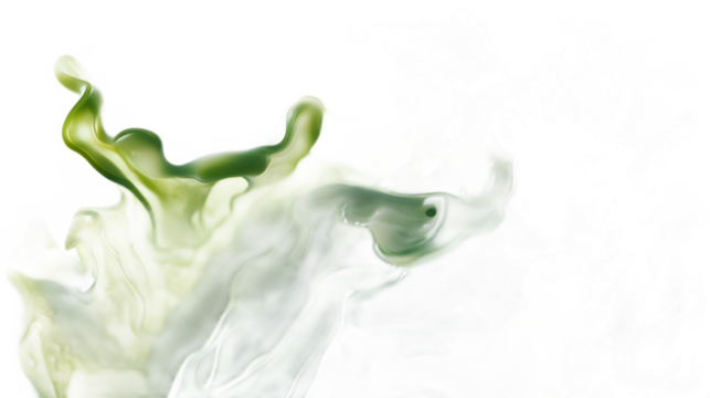 Green Abstract Swirl of Fluid Motion with Smooth Organic Shapes