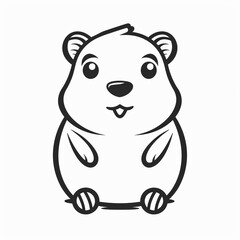 Obraz premium Cute Gopher Vector Logo Design With Outline Style