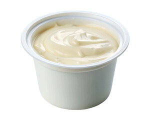Yogurt isolated on a clean white background, perfect for product display, with a transparent cutout, showcasing the creamy texture and freshness of yogurt
