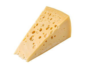 Parmesan cheese isolated on a white background with transparent cutout, showcasing its texture and rich, creamy color for culinary or food-related use