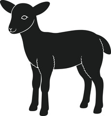 Adorable Lamb Silhouette Vector Illustration for Easter and Farm-Themed Designs