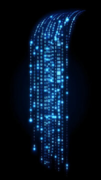Abstract Blue Binary Code Background