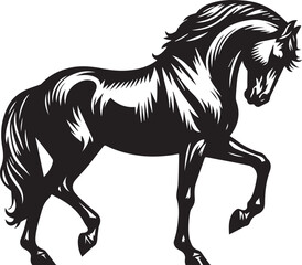 Graceful Horse Silhouette Design
