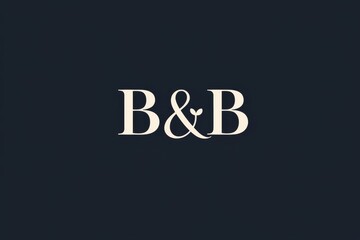 Fototapeta premium Elegant B&B Typography: A sophisticated and minimalist design showcases the initials 