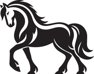 Graceful Horse Silhouette Design