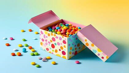 a box filled with colorful candys