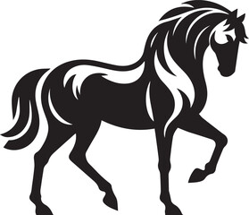 Graceful Horse Silhouette Design