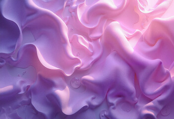 Obraz premium Textured fabric background with flowing pink and purple silk waves illuminated by soft light