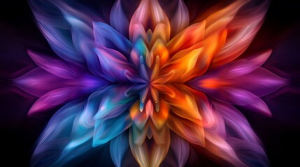 Abstract Colorful Floral Design with Vivid Hues and Intricate Petals