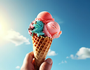 a hand holding a wam of ice cream