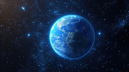 Fototapeta premium Stunning Earth View from Space against a Starry Background