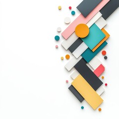 Obraz premium A colorful collage of shapes and circles on a white background