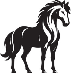 Graceful Horse Silhouette Design