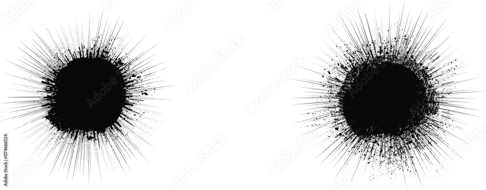 Poster collection of ink splashes for explosion effect .set of black spray paint effect. place stains and s