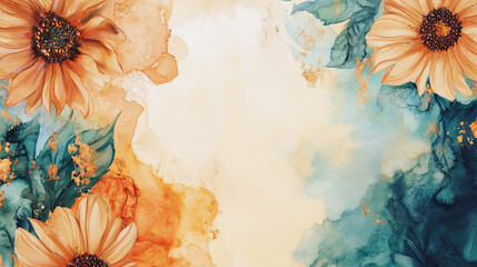 Elegant wedding invitation card background vector. Minimal hand painted watercolor botanical flowers texture template background. Design for wedding, vip cover, poster, rsvp moderncard.Valentine's Day