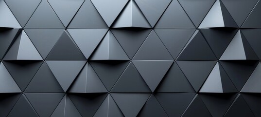 Obraz premium Mesmerizing repeating geometric pattern of glowing triangles fading into a dark, endless void