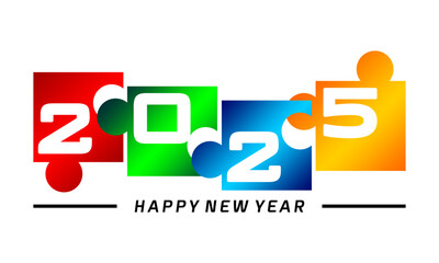 Happy new year 2025 with puzzle design