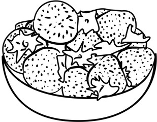 fresh strawberry fruit coloring book