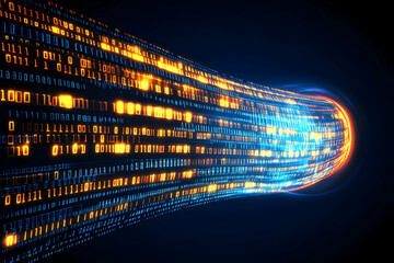 Abstract 3D Binary Code Stream