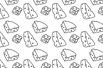 Cheese doodle seamless pattern for background and packaging. Vector cartoon design.
