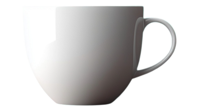  White Cup for Print on Transparent Background