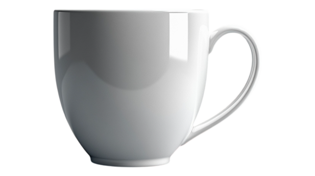  White Cup for Print on Transparent Background