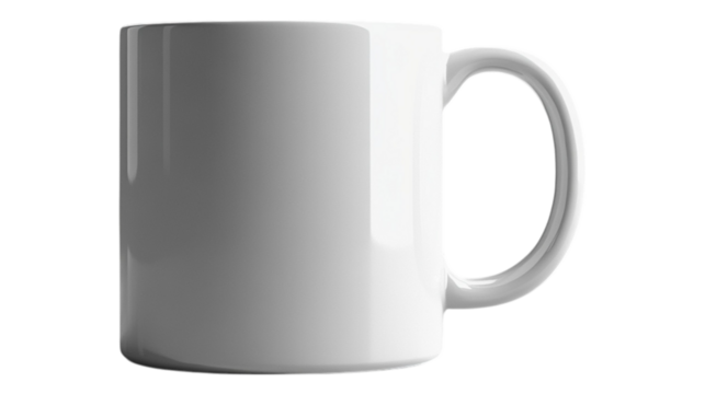  White Cup for Print on Transparent Background