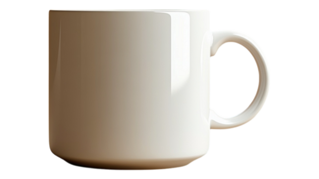  White Cup for Print on Transparent Background