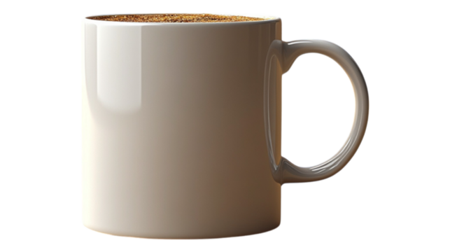  White Cup for Print on Transparent Background