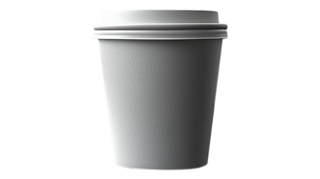  White Cup for Print on Transparent Background