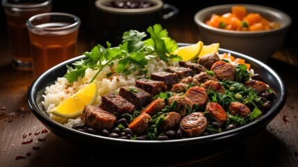 Fototapeta premium Delicious and Savory Brazilian Feijoada: A Culinary Delight