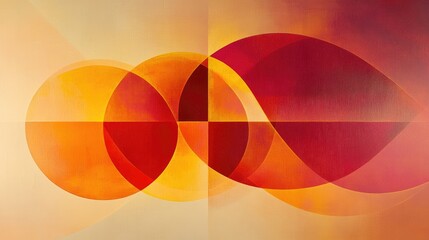 Abstract Colorful Geometric Design with Red and Yellow Tones