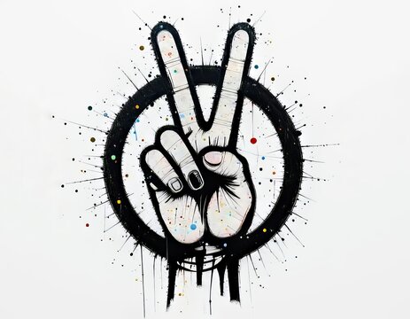 &Iacute;cono de grafiti del signo de la paz un s&iacute;mbolo de la paz solitario