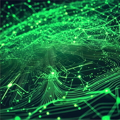 Fototapeta premium Abstract Green Network Illustration