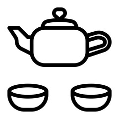 Obraz premium Tea pot and cup icon