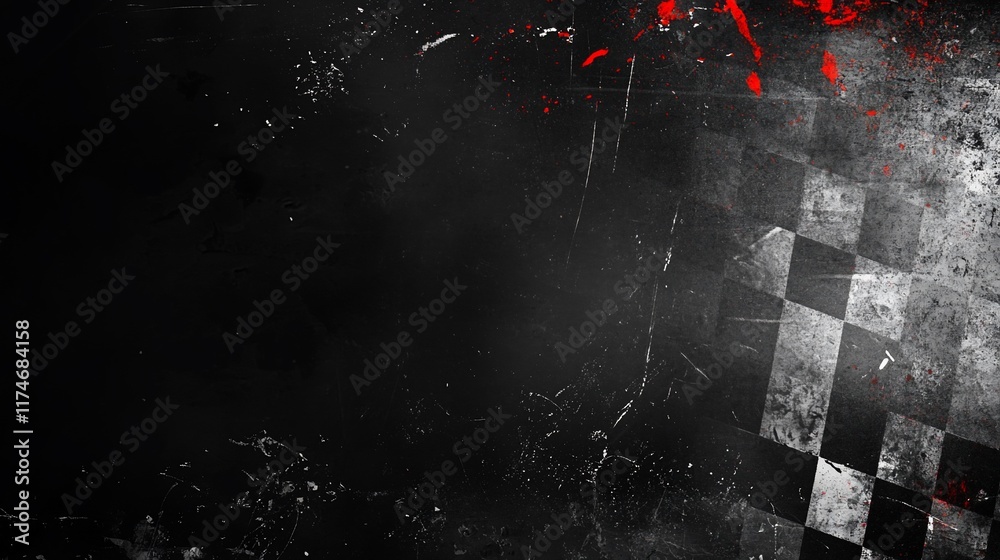 Poster grunge checkered flag background with distressed texture. (10)