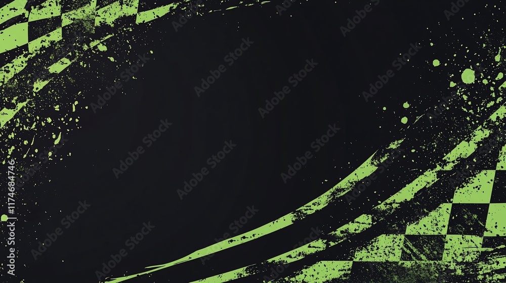 Poster abstract racing flag design with grunge texture. (1)