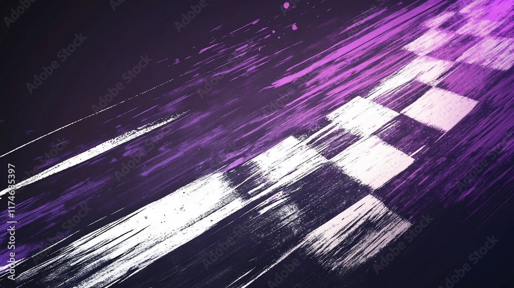 Poster Abstract checkered finish line with a dynamic, textured effect.