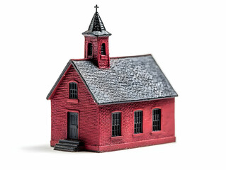 Red Brick Church Model Illustration