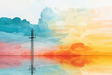 Obraz premium Disaster-resilient grid layout enhancing power supply